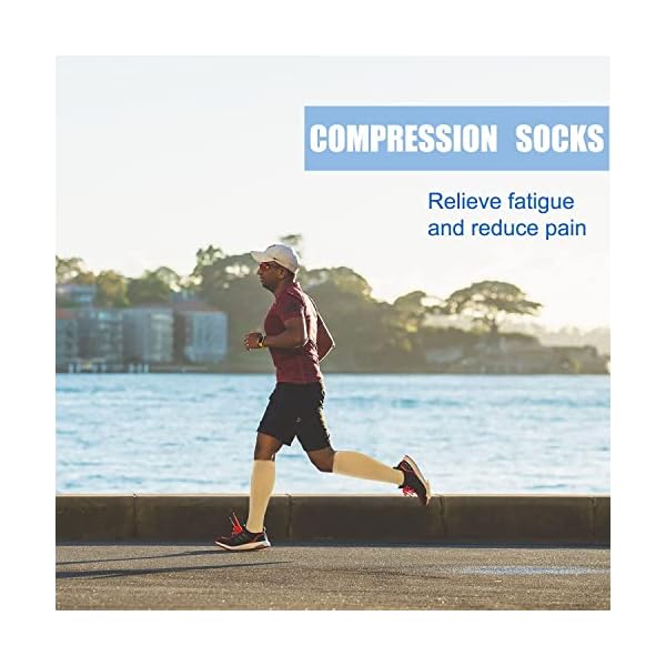 4 Pairs Copper Compression Socks for Men&Women(15-20mmHg), Compression Stocking for Swelling Running Hiking Travel Nursing - Image 5