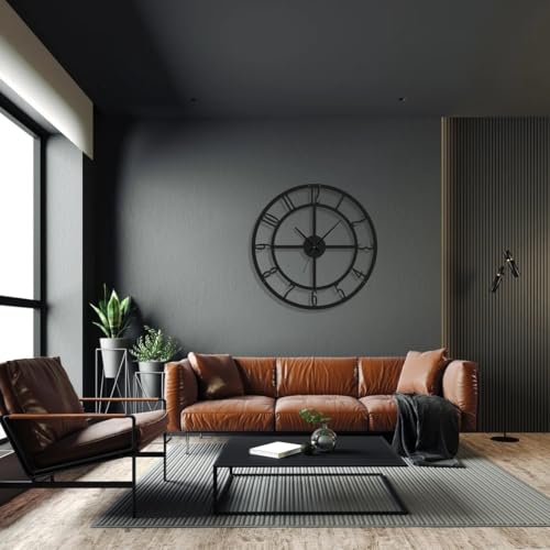 Image of Morden Metal Wall Clock for Living Room, Bedroom, Office, Kitchen, Stylish Wall Clock for Home and Hall, Designer Big Size Modern (DA-23, 60 CM)