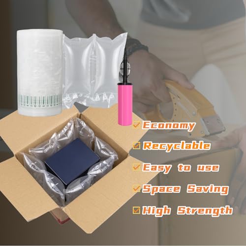 Hijelyn Air Pillows for Shipping with Pump Packaging Air Bags 400 Count Inflatable Shipping Supplies Box Filler Packing Materials Alternative to Packing Peanuts, Purse Stuffers for Shape 3.54\" x 7.87\"