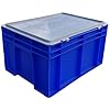 SINGHAL Plastic Crate with Lid, 400x300x200 MM Multipurpose Heavy Duty ...