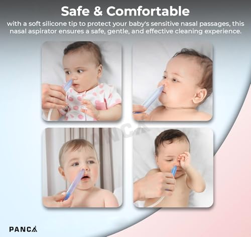 Image of PANCA Baby Nasal Aspirator Mucus Sucker Nose Cleaner with 20 Hygienic Filters | Gentle Suction Pump for Infants & Kids | Safe Nose Cleaner for Newborn Congestion Relief, Easy to Clean & Travel-Friendly