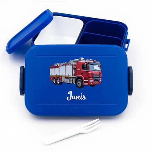 Geschenkfreude Personalisierte Feuerwehr Brotdose Kinder für Mepal - Lunchbox Kinder mit Trennwand Name, Kindergarten, Schule - Alles für den Schulanfang - Feuerwehrauto - Brotdose mit Namen Geschenkfreude Personalisierte Feuerwehr Brotdose Kinder für Mepal - Lunchbox Kinder mit Trennwand Name, Kindergarten, Schule - Alles für den Schulanfang - Feuerwehrauto - Brotdose mit Namen
