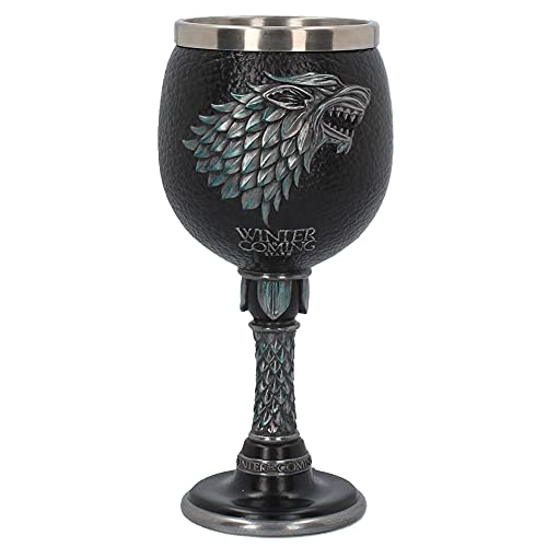 FIYSON Gobelets et calices,tasse de café en résine Game of Thrones gobelet 13 cm noir, verres à vin à motif Dragon 3D Vintage en résine pour accessoire...