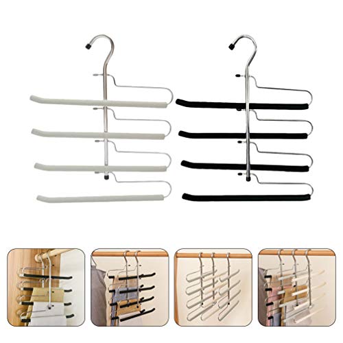 Cabide de calça à prova de derrapagem da Doitool, 2 peças, cabides de calça que economizam espaço, s