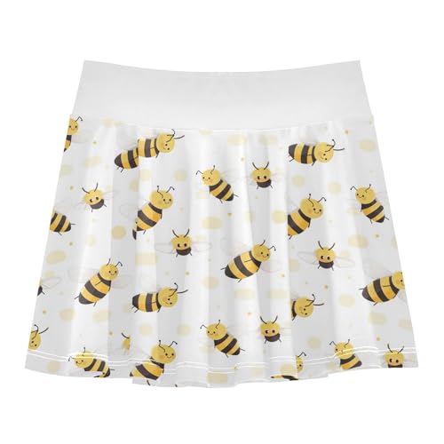visesunny Girls Flowy Pleated Skirt Bumblebee Fat Pattern Tennis Golf Fashion Short Skorts for Casual Dance Outfit
