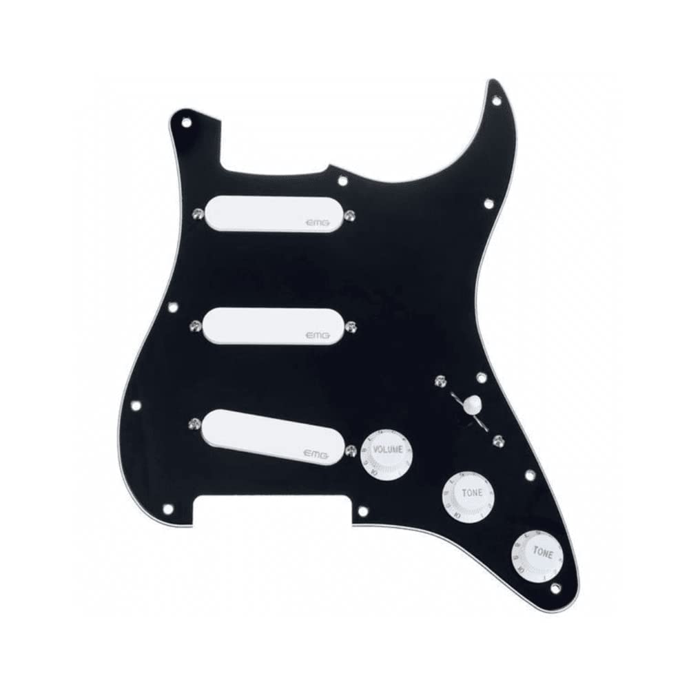 EMG PRO SA Pickguard Set – Battipenna Per Chitarra Elettrica Con Pickup SA/SA/SA, Nero 3 Strati, Controlli EXG E SPC, Solderless Installation