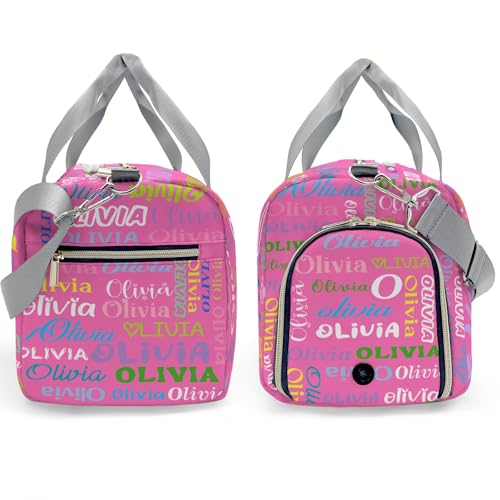 Pink Personalized Duffel Bag with Name Next Custom Travel Bag for Woman Men Sports Gym Dance Bags Wet Dry Pockets Shoe Compartment Overnight Weekend Bag4