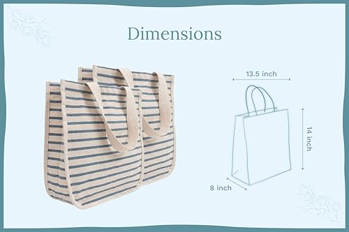 Image of Best Canvas Grocery Shopping Bags - Cloth Grocery Tote Bags - Reusable Cotton Grocery Tote Bags with Bottle Sleeves
