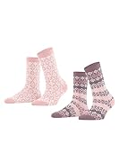 Esprit Damen Fairs Isle 2-Pack Socken Nachhaltige Biologische Baumwolle Wolle dünn gemustert 2 Paar