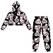 YECARYPOD Cartoon Dragon Love Heart Girls 2 Piece Outfits Crop Top Hoodie and Sweatpants Athletic Sweatsuits Sets for Boys Girls Kids Tracksuit Jogging Outfits Set Fall Fashion Sweatshirt Set
