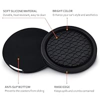 Auprite Car Cup Coasters, 2 Pack 2.77 Inch Universal Auto Cup Holder Insert Coasters, Anti Slip Mats Suitable for Most Car Interior Accessories (Black) — image 4
