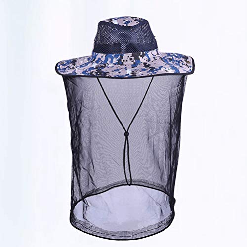 FAVOMOTO Mosquito Head Net Hat Safari Hat Chapéu de Sol Malha Véu Chapéu de Balde Chapéu de Proteção