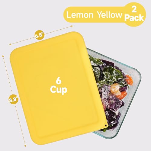 Pyrex 7211-PC Glass Bowl Silicone Lids, 6-Pack, Microwave & Dishwasher Safe