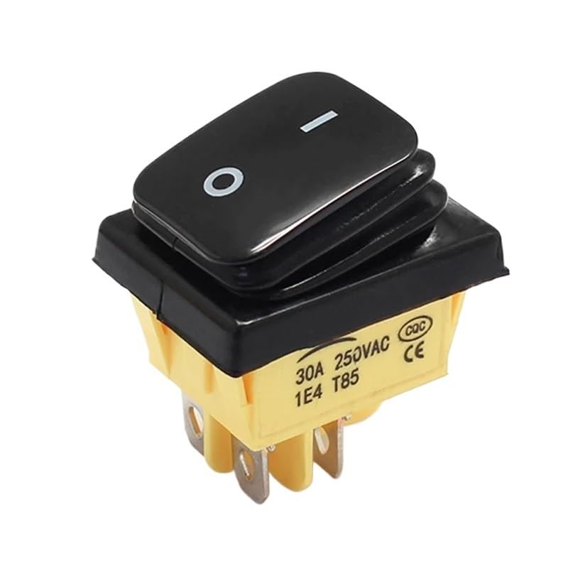 ON Off 30A 12V 24V LED Heavy Duty 4 Pin Snap in DPST IP67 Sealed Waterproof T85 Auto Boat Marine Toggle Rocker Switch(Blue LED)