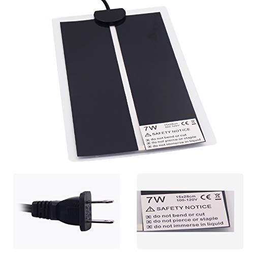 Reptile Heating Pad Terrarium Heater 7W - Non-Adhesive Removable Under Tank Heat Mat for 10-20 gal Tank Reptiles Amphibians Hermit Crab Snake Lizard 2 Pack