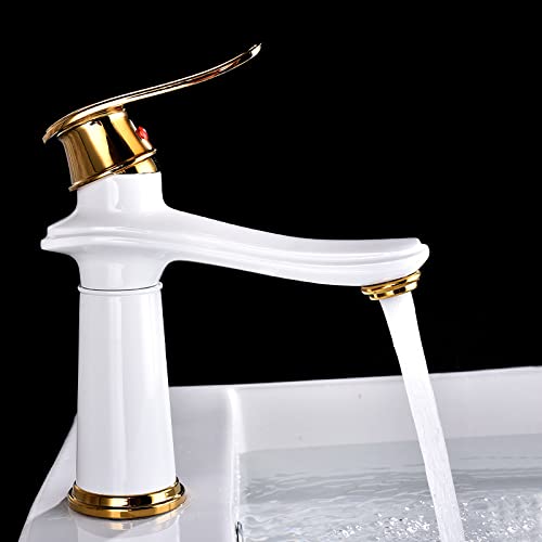 Robinet de lavabo de salle de bain monotrou idéal pour vasque rétro et vasque bol