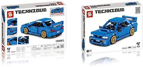 Gooratu Technik Auto mit Rückziehmotor, Rennwagen Bausteine Kompatibel mit Lego Technik - 896 Teile (Blau) – Bild 6