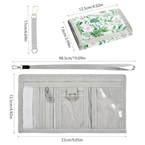 ALAZA Kids Wallets for Boys Girls Toddler Trifold Wallet Children Small Green Plants Watercolor with Zipper Coin Pocket3