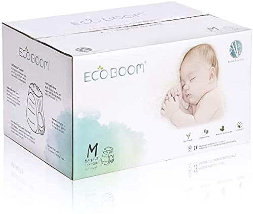 ECO BOOM Bamboo Viscose Baby Pants Diapers Easy Wear Disposable Diaper Eco Nappies Natural Soft Diapers for Baby 80Count-Pack Size 3 Diapers(13-22lb)