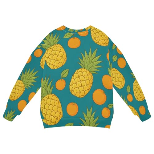 Wudan Pineapple Orange Kids Girls Hooded Sweatshirt Crewneck Hoodie for Boys2
