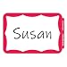 C-Line Pressure Sensitive Peel and Stick Name Badges, Red Border, 3.5 x 2.25 Inches, 100 per Box (92264)