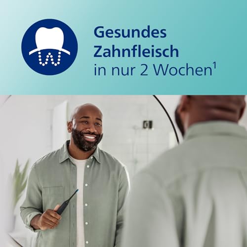 Philips Sonicare ProtectiveClean 5100 elektrische Zahnbürste, Schallzahnbürste mit 3 Putzmodi, Clean und White, Drucksensor, Timer und Reiseetui, Weiß und Blau, 2er-Pack, Modell HX6851/34 – Bild 4