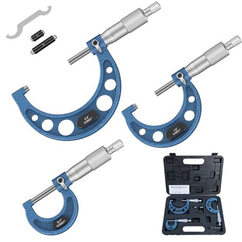 HDLNKAK Outside Micrometer 0-3", 0.0001" Graduation Micrometer Set