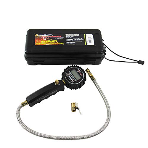 Pit Posse PP3288 Podium Digital Air Pressure Gauge Pro Racing Billet Heavy Duty - 3-100 PSI Range - Accurate to 0.1 PSI - Comes with Carrying Case - Tip Rotates 360 Degrees - LED Display for Nighttim