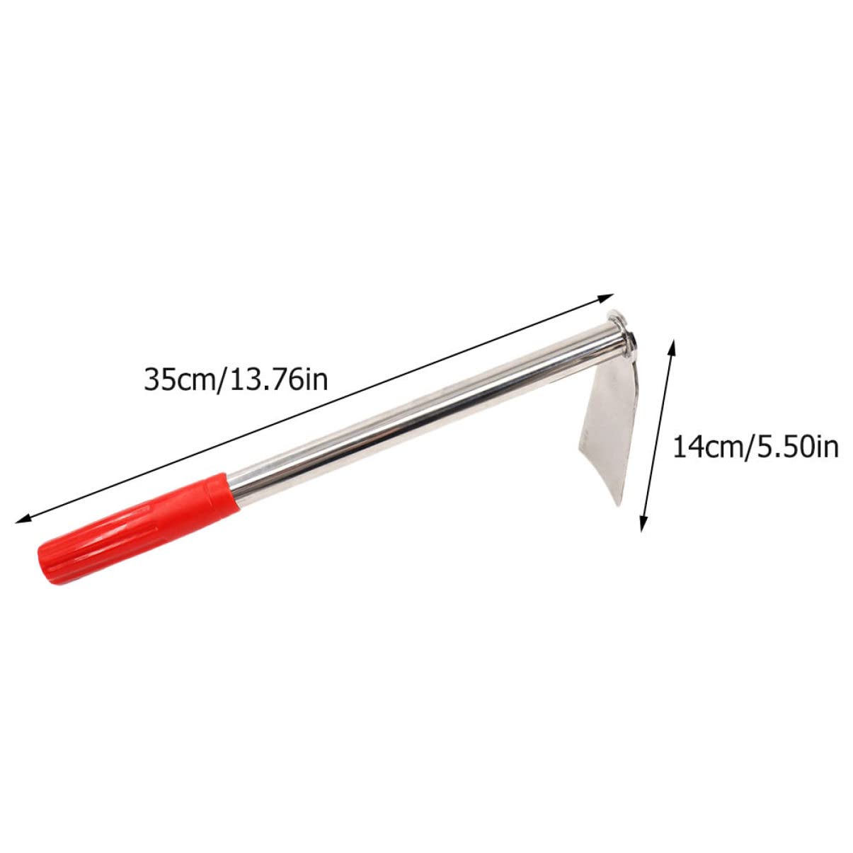 BCOATH Red Handheld Stainless Steel Hoe Compact Garden Tool for Weeding and Planting Ergonomic Non Slip Handle for Home Office and School Gardening Tasks