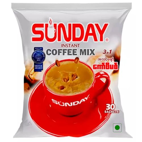 CafeHub Instant Coffee Mix 3 in 1 Sachets, Premix (Sunday 30 Sachets), 750 Grams