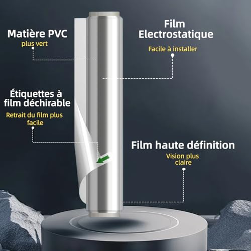 Film miroir pour fenêtre anti-regard argenté 90x200 cm avec kit de pose complet - 4