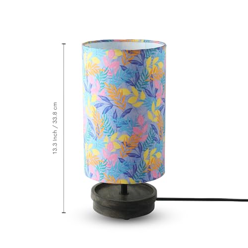 Image of ExclusiveLane 'Frond' Mango Wooden Table Lamp for Bedroom Living Room Home Decoration & Bedside Lamp Bed Lamps for Side Table Side Lamp for Bed Room (33.8 Cm, Without Bulb, Handcrafted)