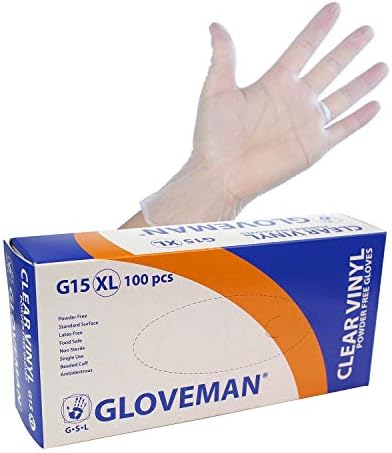 Gloveman Clear Vinyl Gloves (Box of 100) (Extra Small)