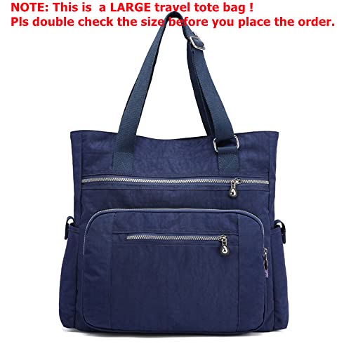 Image of Multi Pocket Nylon Totes Handbag Large Shoulder Bag Travel Purse Bags For Women