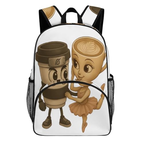 Capuccino-Assassino Merch Large Travel Backpack Italian-Brainrot Meme Waterproof Lightweight Daypack White 44x32x19cm