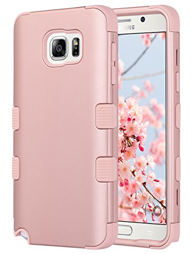ULAK Galaxy Note 5 Case,Note 5 Case for Girls Women, Hybrid Soft Silicone Anti Scratch Resistance Protective Cover for Samsung Galaxy Note 5 (Rose Gold)