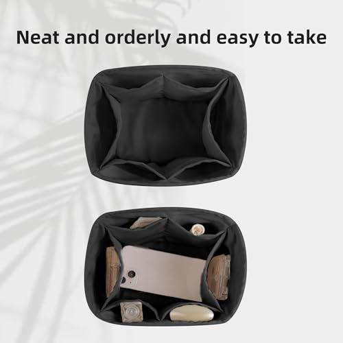 Image of DGAZ Silk Purse Organizer Insert Fits Chanel Duma Bags,Silky Smooth Bag Organizer,Luxury Handbag & Tote Shaper(Black,22A /22C /23C /24P Small)