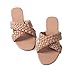Women Flat Sandals Woven Crossover Leather Fashion Braided Weave Sandals Sandals (Weave Nude, numeric_8_point_5)