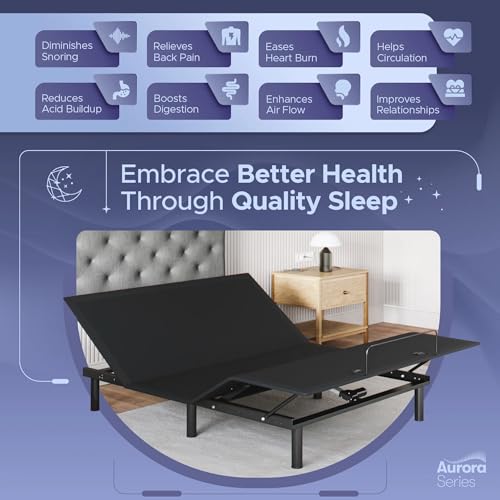 Image of Celestial Sleep Aurora Adjustable Bed Base (Frame Only), Easy Assembly, Head and Foot Lift, Zero Gravity, Memory Positions - Queen