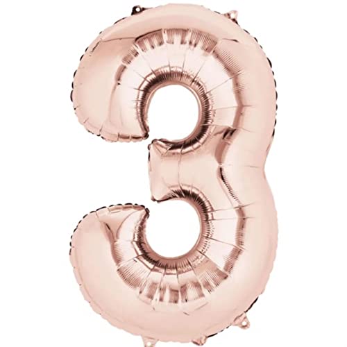 Balão de número metalizado rose gold gigante - 75cm (CLIQUE e Escolha seu número) (3)