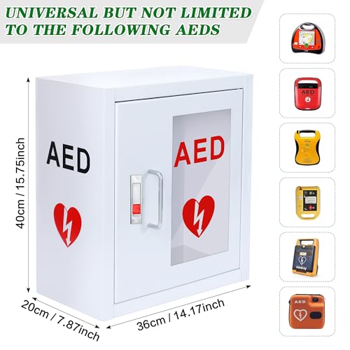 Likom Cabinet Defibrillator Wall Mount Storage Cabinet,Aed Cabinet Stainless Steel Storage Cabinet With Snap Lock Fits All Brands Cardiac Science thumb #1