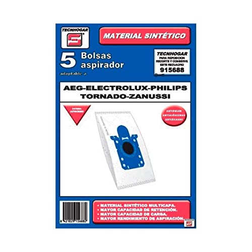 Recamania Bolsa Sintetica Aspirador AEG Electrolux Philips Taurus Zanussi 5 Unidades 915688