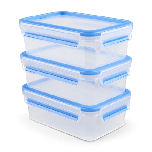 Tefal MASTERSEAL FRESHSET 3 HERMÉTICOS 1,0L, diseño a prueba de fugas, tapas de clip higiénicas herméticas, apto para lavavajillas, apto para microondas, resistente a las heladas - N1031351