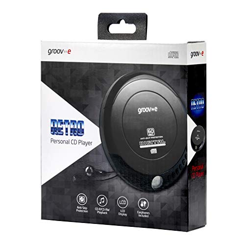 Lecteur CD Walkman Groov-e GVPS110BK portable noir rétro