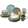 CreaTable, 19984, Serie Nature Collection Skandinavien, 16-teiliges Geschirrset, Kombiservice aus Steinzeug