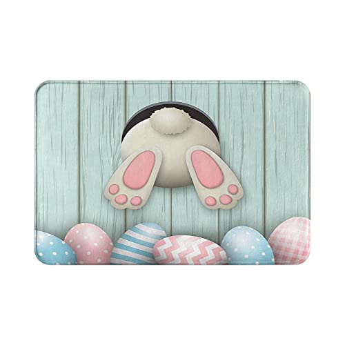 LOKMU Bath Mats for Bathroom Bathroom Decor Mats Rugs No Silp Bunny Bottom and Easter Eggs Washable Cover Floor Rug Carpets Absorbent Cozy Bath Mat for Kitchen Bedroom Indoor 20 x 30 Inch