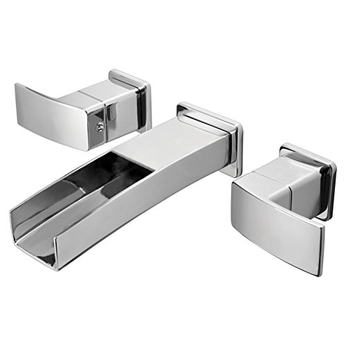 Pfister LG49DF1C Kenzo 2-Handle Waterfall Wall Mount Bathroom Faucet in Polished Chrome, Water-Efficient Model