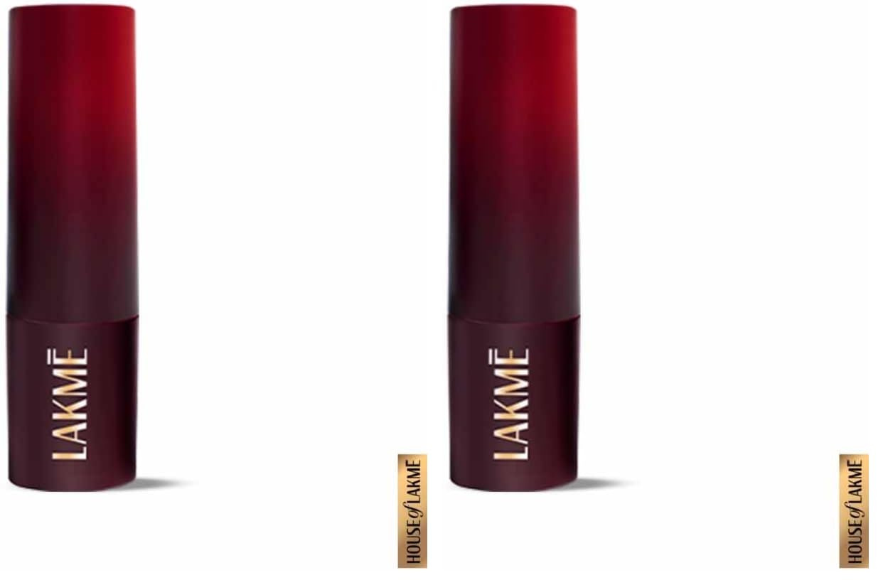 Lakme Forever Matte Lipstick, Waterproof, Non Drying, Creamy Matte Bullet Lipstick Made With French Rose Oil Extracts, Red Crimson, 4.5g (Pack of 2)-image-44