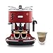 De'Longhi Icona Eco311.R Macchina da Caffè Espresso Manuale e Cappuccino, Caffè in Polvere o in Cialde E.S.E., Spegnimento Automatico, Serbatoio Estraibile 1,4L, Scaldatazze, Rosso