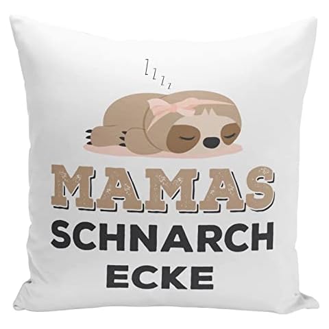 Tassenbrennerei Original Faultier Kissen mit Spruch Mamas Schnarchecke Cover